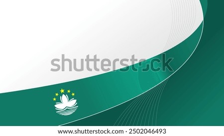 wavy macau flag vector background with copy space for text. macau national day