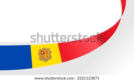 wavy andorra flag vector background with copy space for text. andorra national day