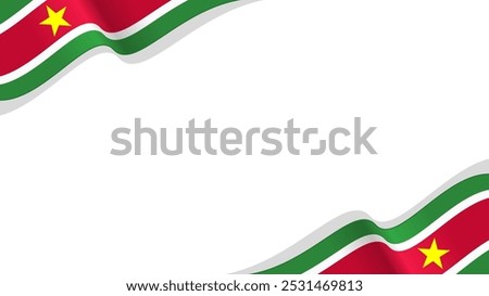 wavy suriname flag vector background with copy space for text. suriname national day