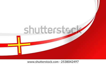 wavy guernsey flag vector background with copy space for text. guernsey national day