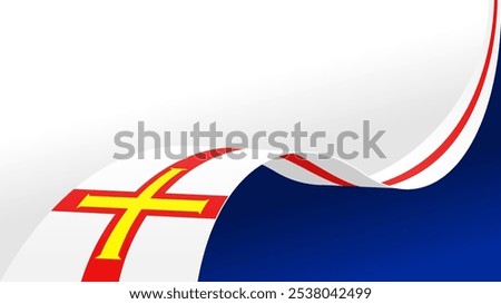 wavy guernsey flag vector background with copy space for text. guernsey national day