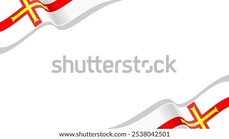 wavy guernsey flag vector background with copy space for text. guernsey national day