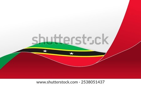 wavy saint kitts and nevis flag vector background with copy space for text. national day