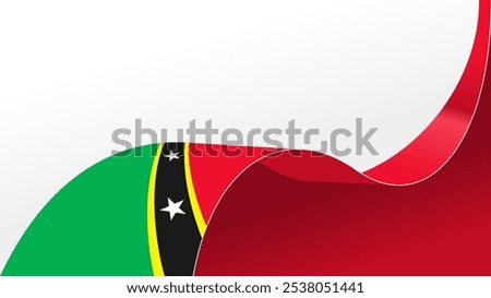 wavy saint kitts and nevis flag vector background with copy space for text. national day