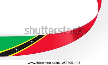 wavy saint kitts and nevis flag vector background with copy space for text. national day