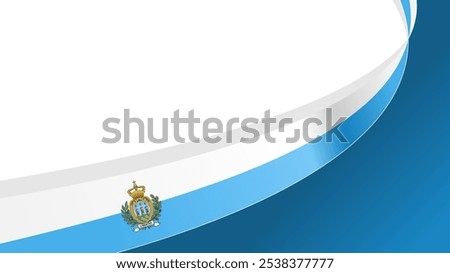 wavy san marino flag vector background with copy space for text. san marino national day