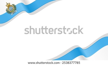 wavy san marino flag vector background with copy space for text. san marino national day