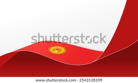 Waving flag of kyrgystan. background for independence day design