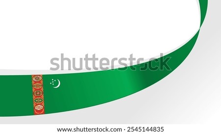 wavy Turkmenistan flag vector background with copy space for text. Turkmenistan national day