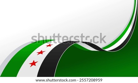 New Flag of Syrian Arab Republic, waving flag background for syria national day