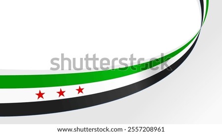 New Flag of Syrian Arab Republic, waving flag background for syria national day