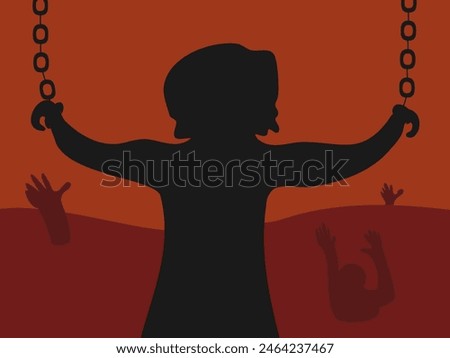 silhouettes of people being tortured in hell