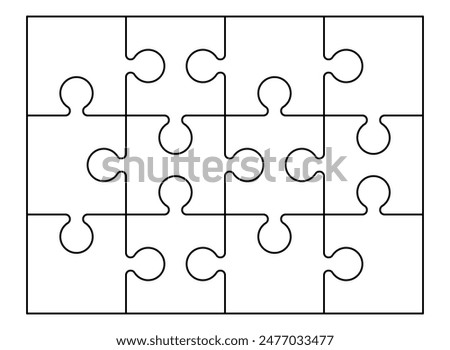 Puzzle Grid Outline. Puzzle template for kids worksheet