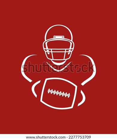 American football player. Vector illustration. Quarterback. Super bowl. Pigskin. Gridiron football. NFL. USA Football. English rugby.