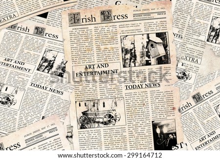 Old Irish newspapers background