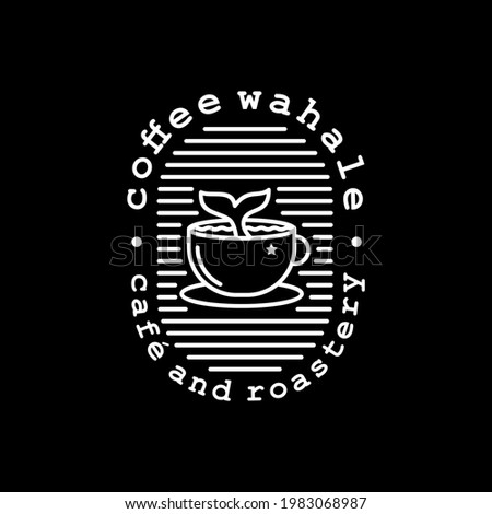 American Coffee Whale cafe and roastery Logo design