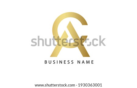 Abstract Letter Initial AC or CA Vector Logo Design Template