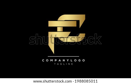 Abstract Letter Initial FC CF Vector Logo Design Template