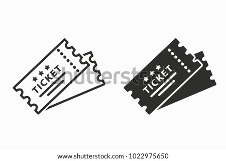 Ticket vector icon. Black illustration isolated for graphic and web design.