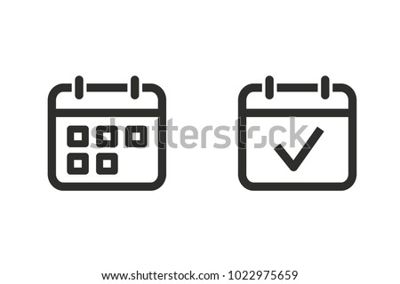 Calendar vector icon. Black illustration isolated for graphic and web design.