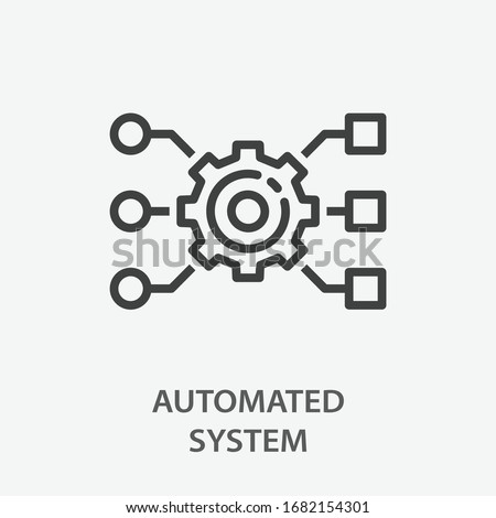 Automated system line icon. Vector illustration on white background.