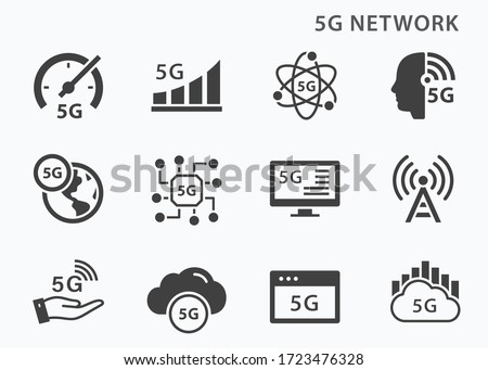 5g technology  icons set. Vector illustration for web sites and mobile application.