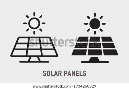Sun energy icon. Vector illustration isolated on white. Stockfoto © 
