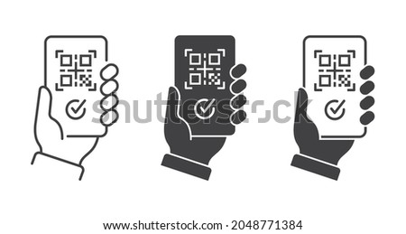 QR code of the vaccination icon. Vector illustration.