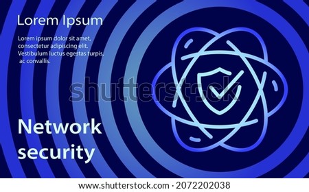 Network security flyer concept. Vector illustration on blue background.