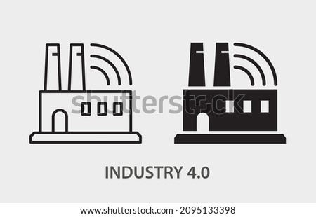 Industry 4.0 vector icon. Black illustration isolated on white background for graphic and web design.
