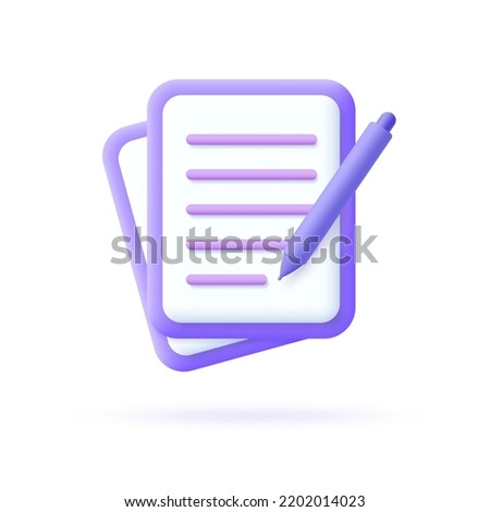 3d registration icon. Symbol of password, vote, account login. Vector illustration.