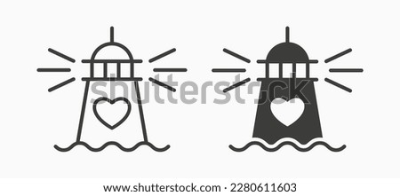 Lighthouse icon. Vector illustration isolated on white.