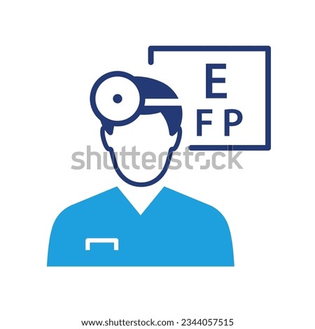 Ophthalmologist flat icon. Vector illustration.