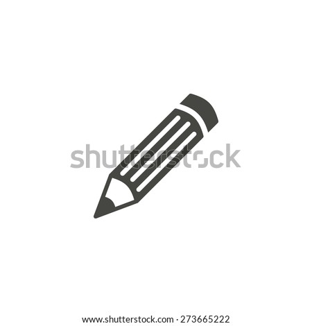 Pencil - vector icon in black on a white background.