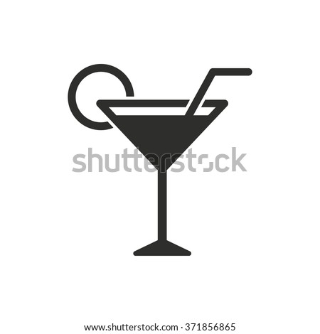 Cocktail  icon  on white background. Vector illustration.