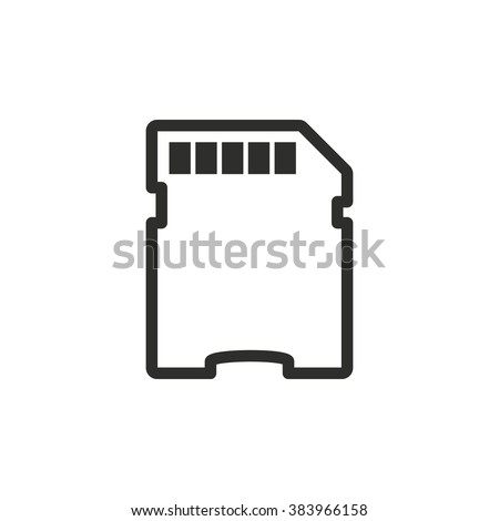 Memory card icon  on white background. Vector illustration.
