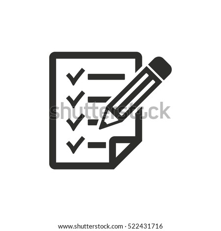 Clipboard pencil vector icon. Black illustration isolated on white background for graphic and web design.