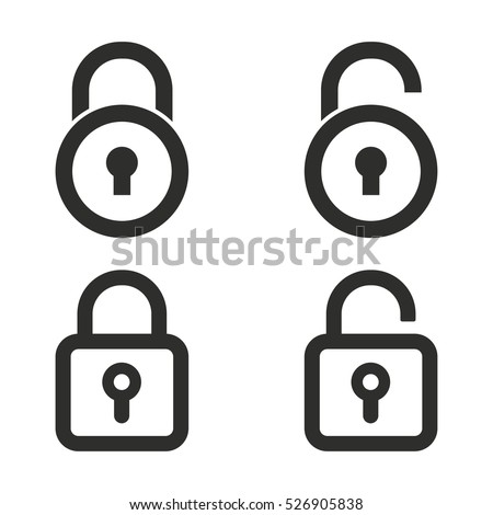 Lock vector icons set. Illustration isolated for graphic and web design.