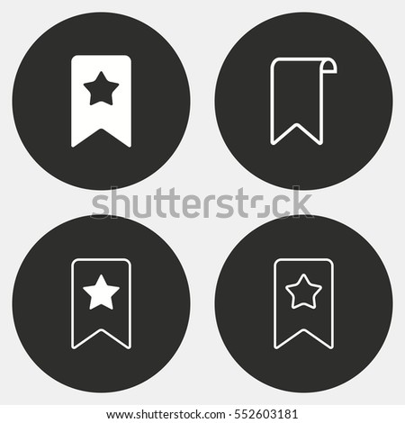 Bookmark vector icon. White illustration isolated on black background for graphic and web design.