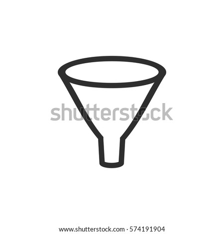 Funnel vector icon. Black illustration isolated on white background for graphic and web design.