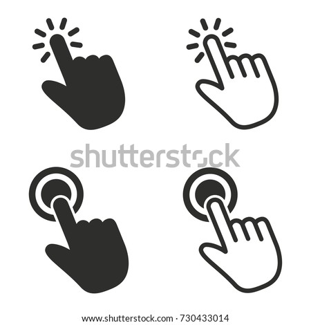 Touch vector icons set. black Illustration isolated for graphic and web design.