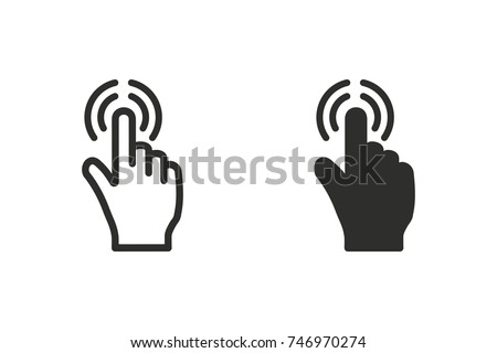 Touch vector icon. Black illustration isolated on white background for graphic and web design. Photo stock © 