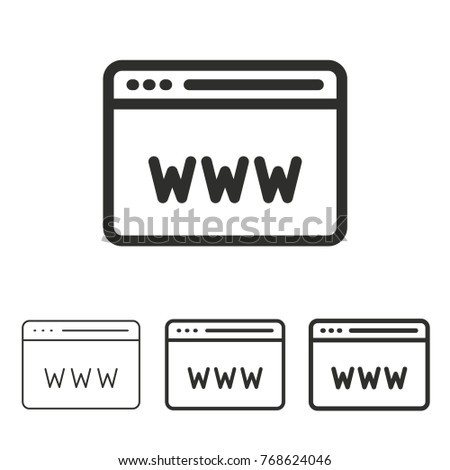 Browser vector icon. Black illustration isolated on white background. Thin line symbol. Editable stroke.