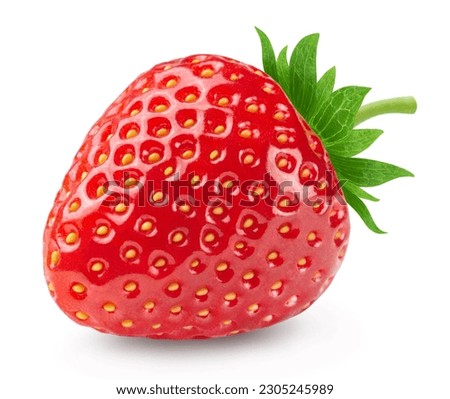 Similar – Image, Stock Photo One strawberry on green table. Part of a strawberry close-up