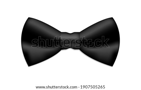 Realistic black bow tie. Vector bowtie isolated on white background. 
