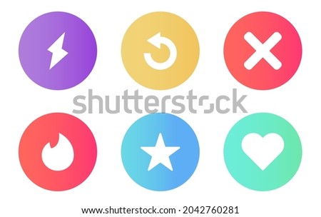 Popular social icons for dating. Vector illustration	