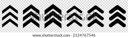 Set of chevron icons. Vector illustration isolated on transparent background