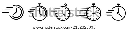 Speed timer icon set. Vector illustration isolated on white background
