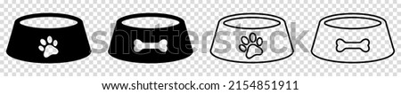 Dog bowl icons. Design for web and mobile app. Vector illustration isolated on transparent background