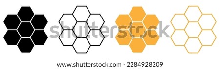 Set of honeycomb icons. Vector illustration isolated on white background
